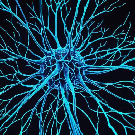 Detailed Neuron Synapse Connection with Neon Lighting