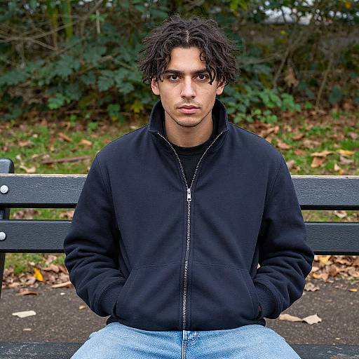 Realistic Portrait of European Man in Park