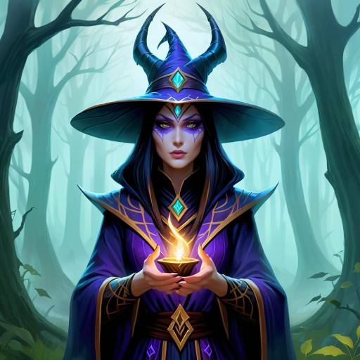 Eerie Sorceress in Misty Glade Eerie Sorceress in Misty Glade