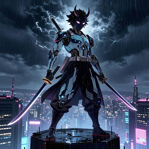 Neon Demon Slayer Android Warrior