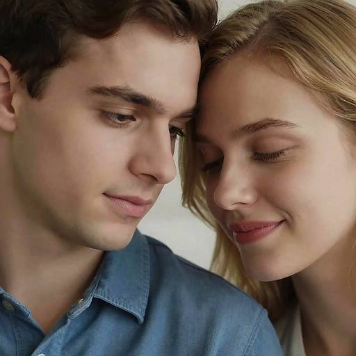 Intimate Close-Up of a Smiling Couple