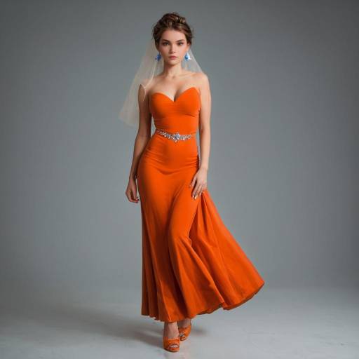 Quirky Woman in Vibrant Orange Dress Quirky Woman in Vibrant Orange Dress