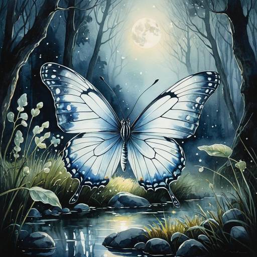 Translucent Moonstone Butterfly in Enchanted Glade Translucent Moonstone Butterfly in Enchanted Glade