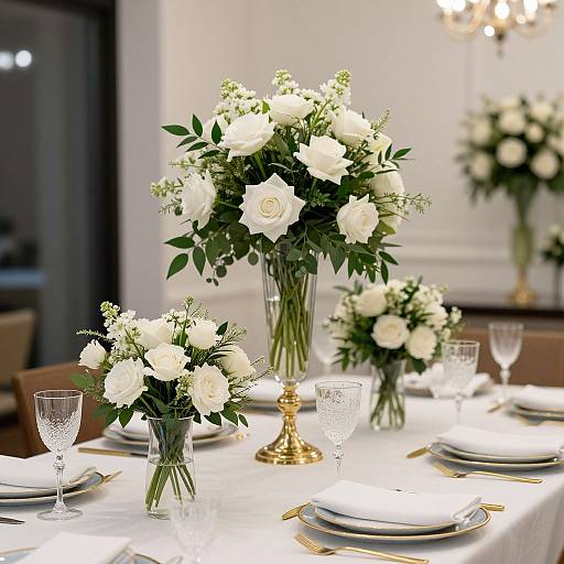 Elegant White Floral Tablescape