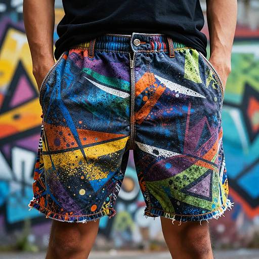 Edgy Urban Shorts with Graffiti
