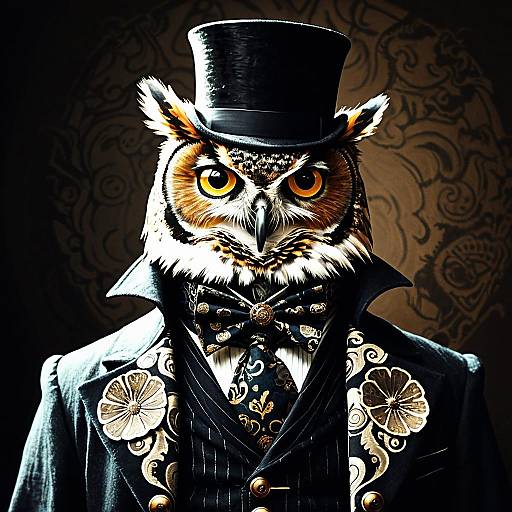 Steampunk Owl in Victorian Tailcoat