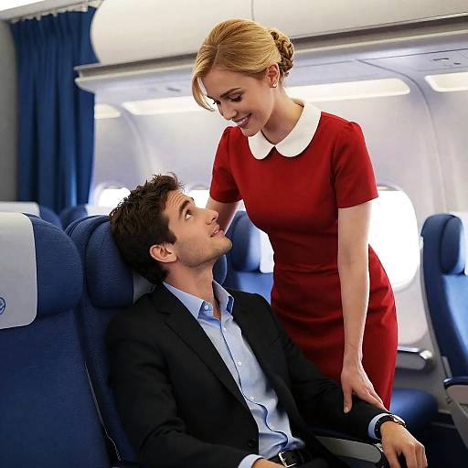 Elegant Couple on a Private Airplane