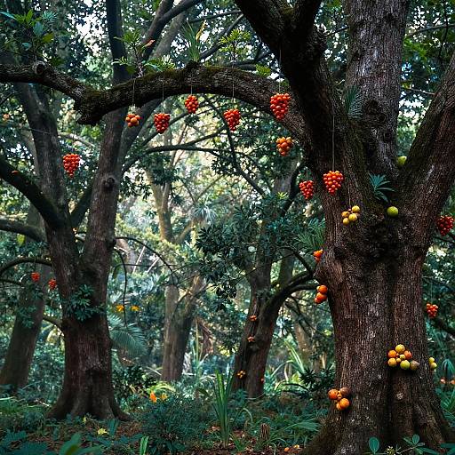 Enchanted Forest with Fruit Trees