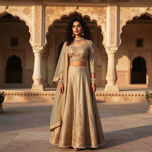 Regal Indian Girl in Anarkali Suit