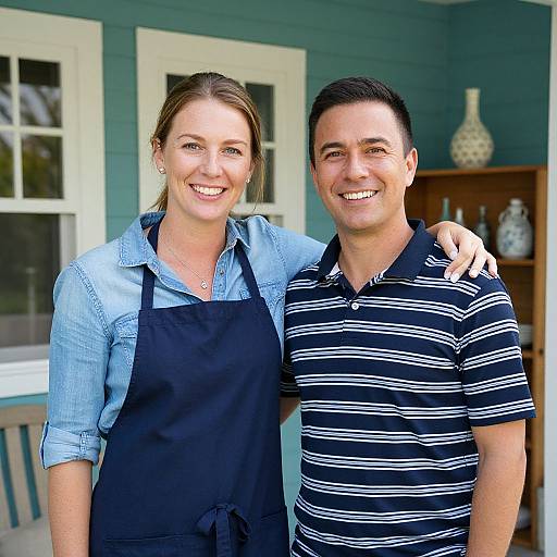 Smiling Couple Outdoors by Teal House