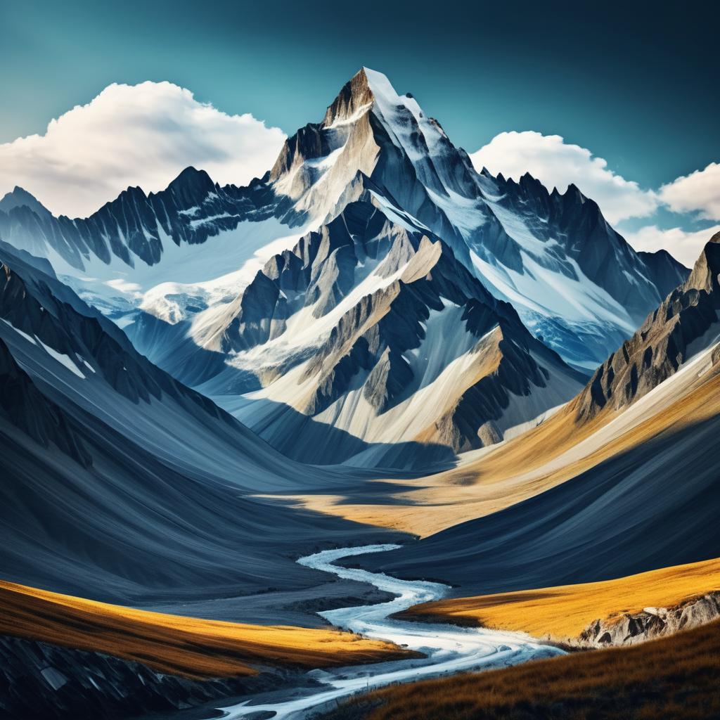 Majestic Mountains in Expressionist Style