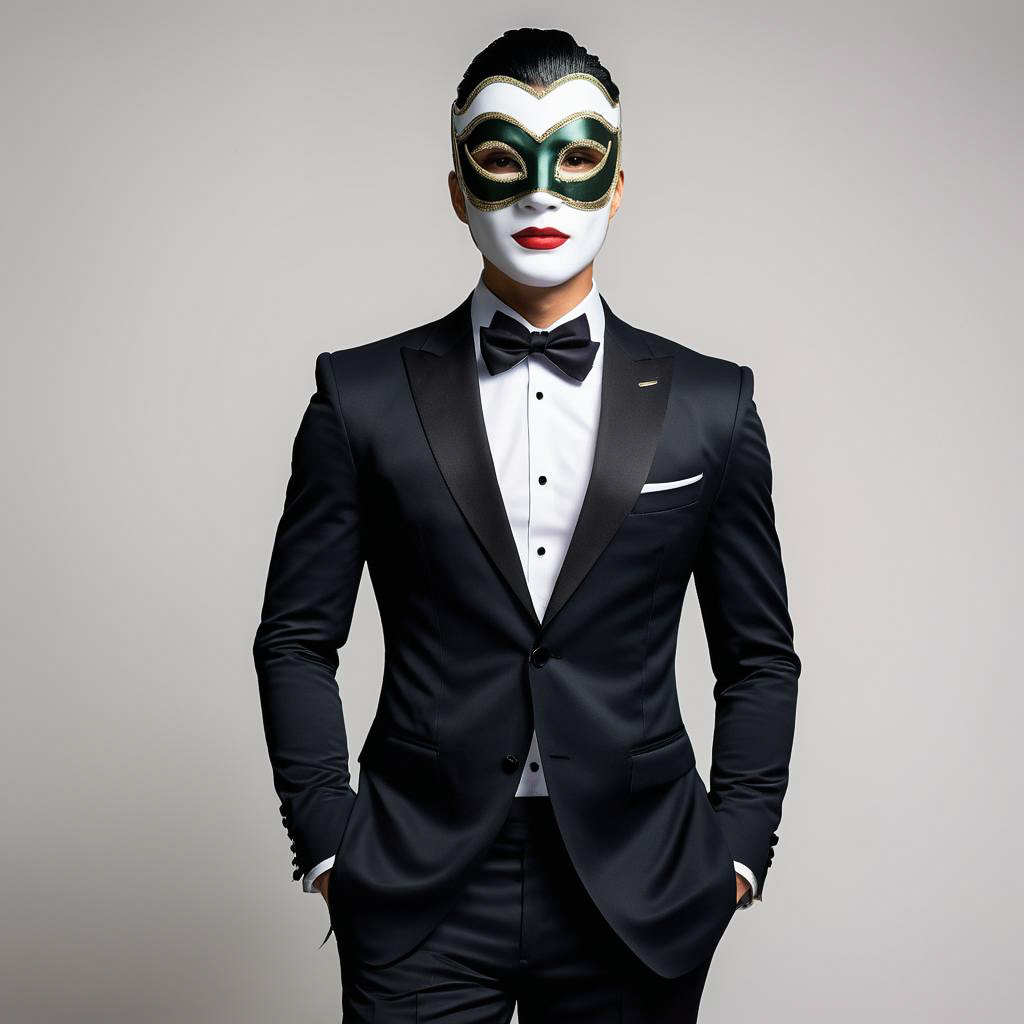 Confident Gentlemen in Masquerade Attire