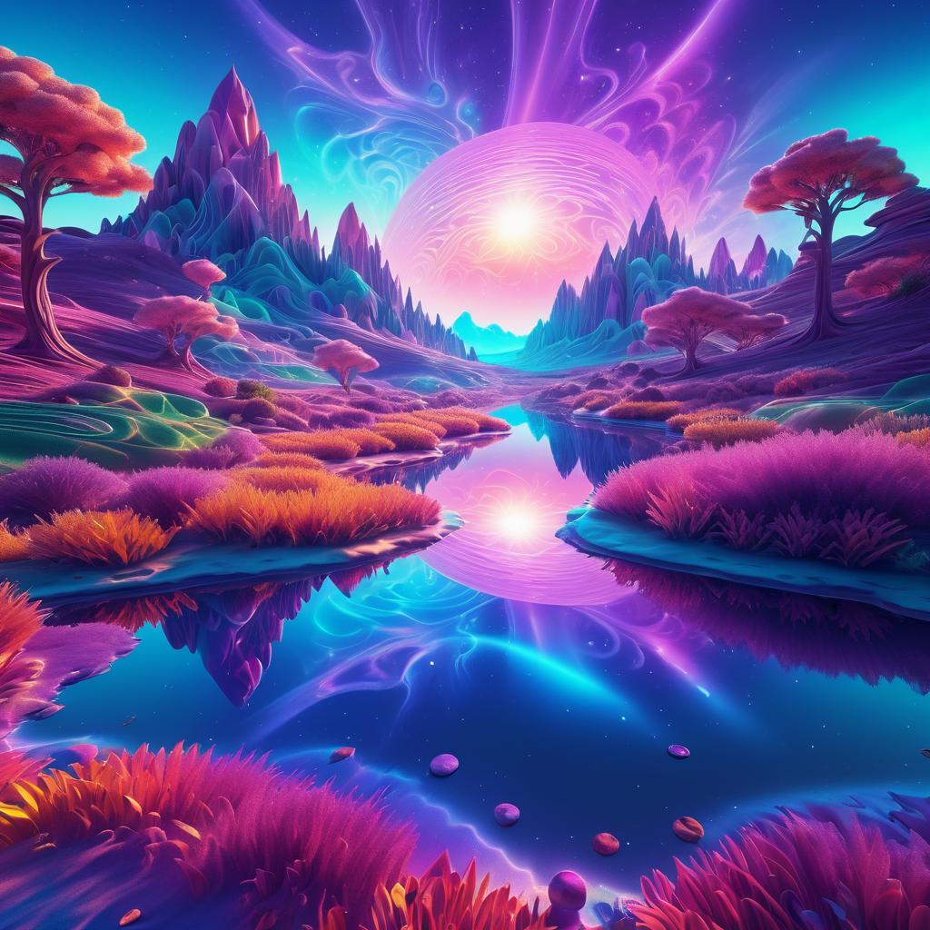 Dreamy Psychedelic Landscape Art