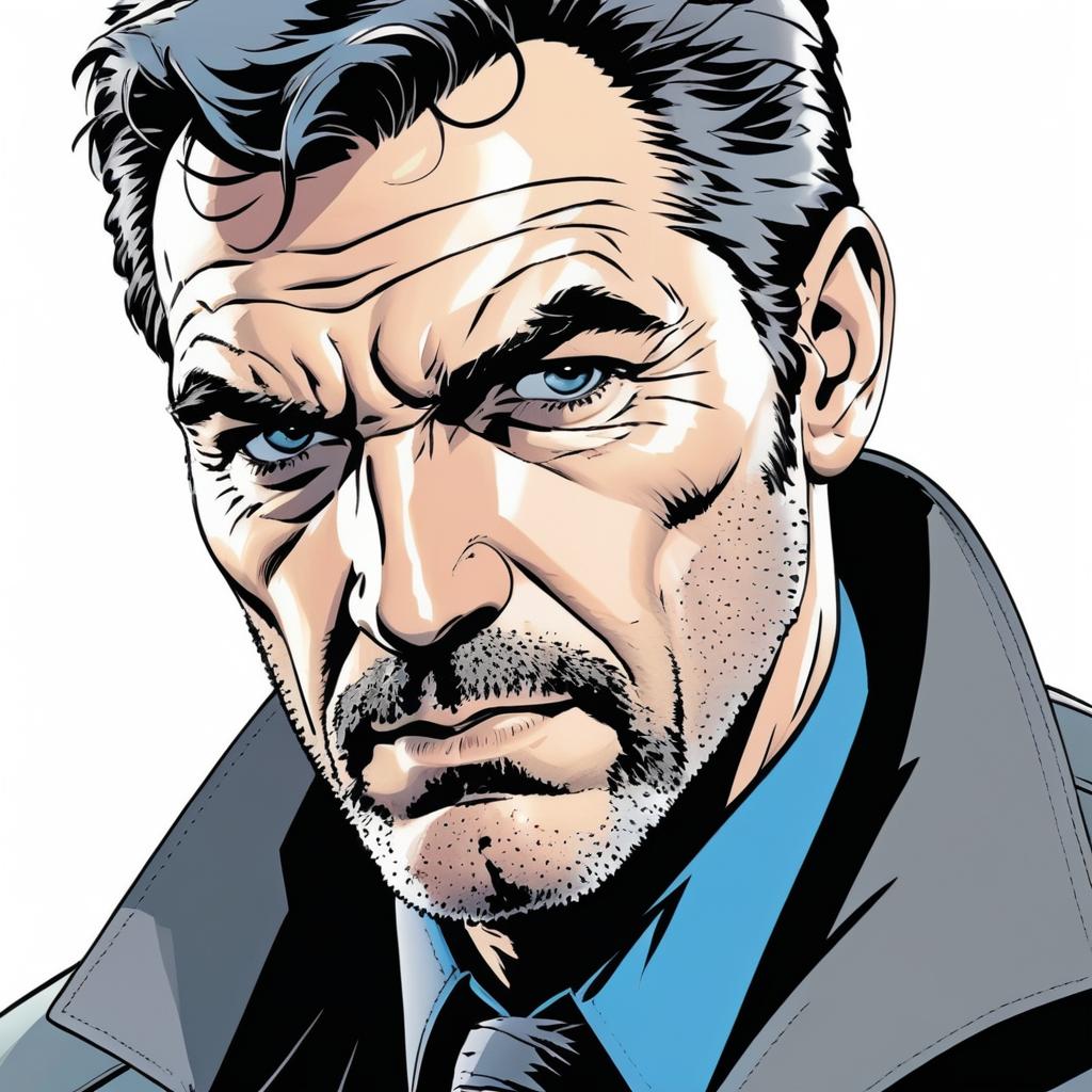 Rugged Detective in Modern Comic Style