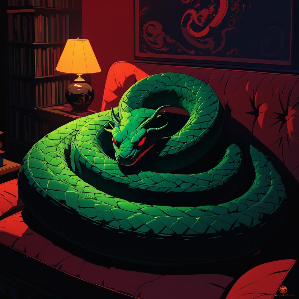 Glorious Serpent Portrait in Comic Style