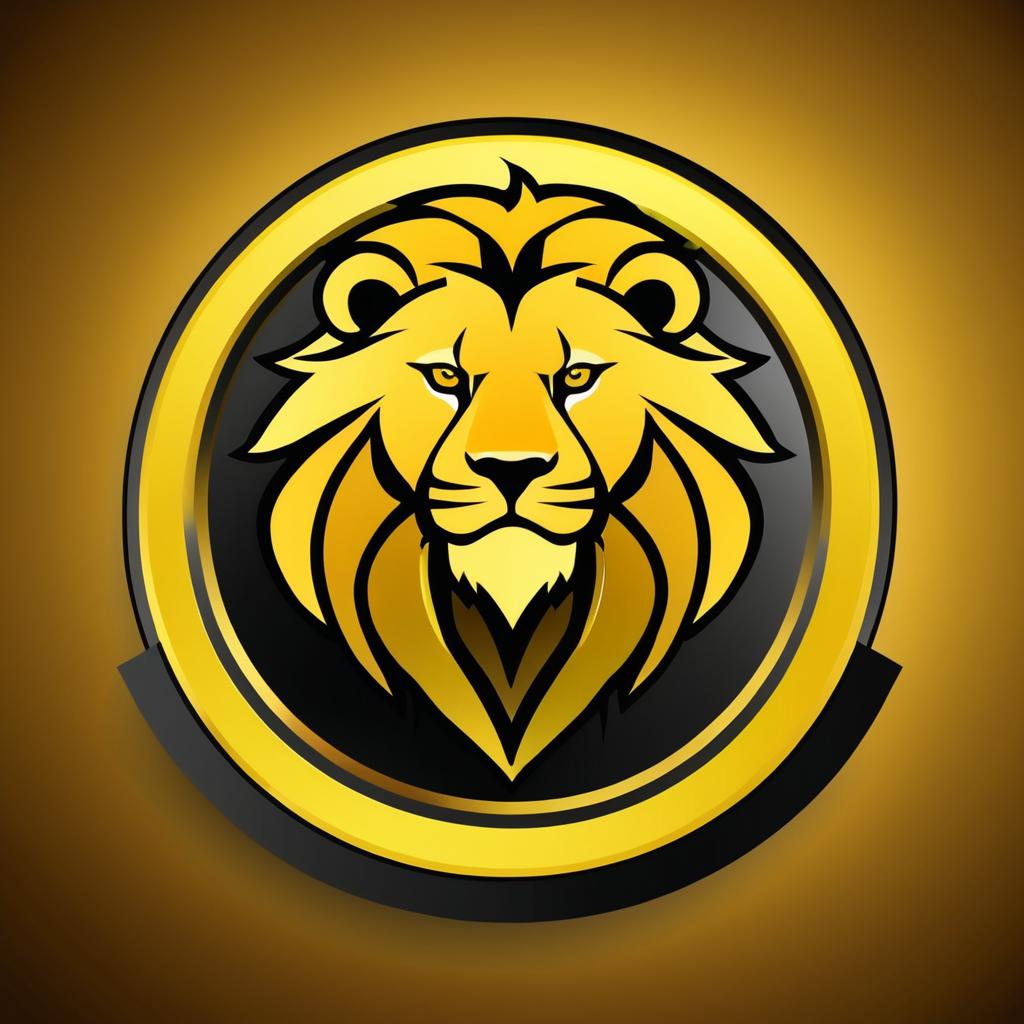 Abstract Yellow and Black Lion Logo