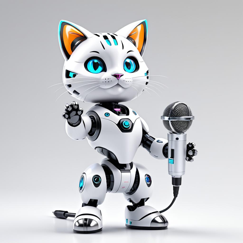 Realistic Robotic Cat Microphone Pose