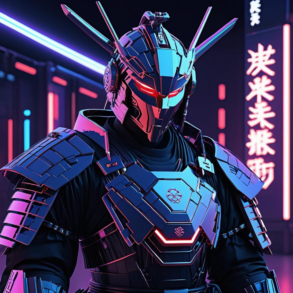 Futuristic Cybernetic Samurai Artwork