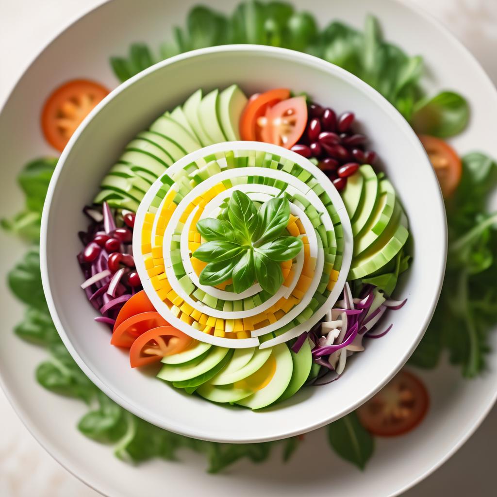 Elegant Calligraphy with Gourmet Salad Bowl