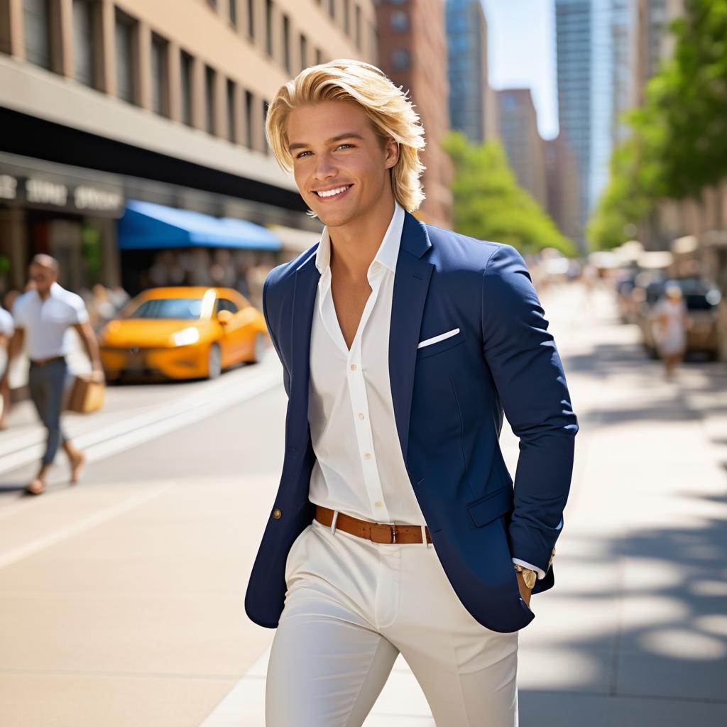 Chic Young Man in Urban Setting