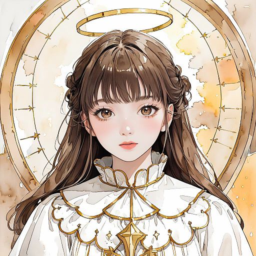 Nervous Church Apprentice in Watercolor Style