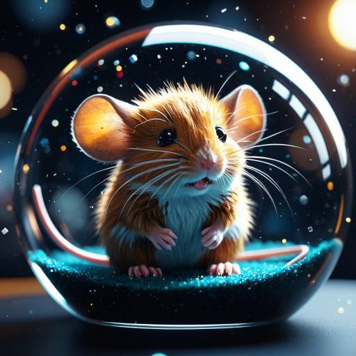 Cute Nova Mouse in Floating Glass Sphere
