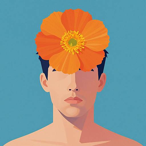 Colorful Floral Art Portrait