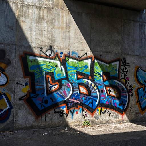 Vibrant Graffiti on Concrete Wall