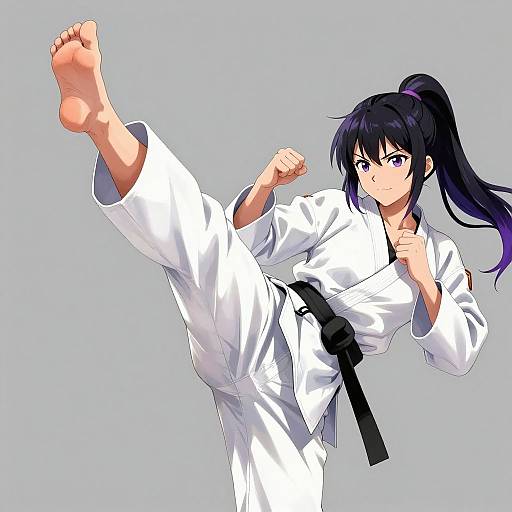 Female Anime Martial Artist High Kick