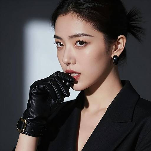 Intense Woman in Dark Fashion