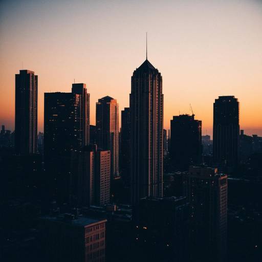 Silhouetted Cityscape at Dusk