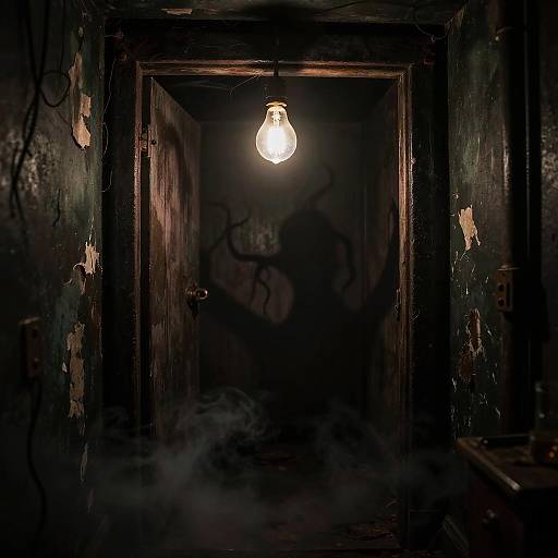 Eerie Dark Closet Horror Scene