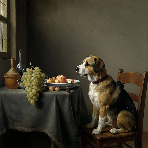 Baroque Still Life with Dog Dining
