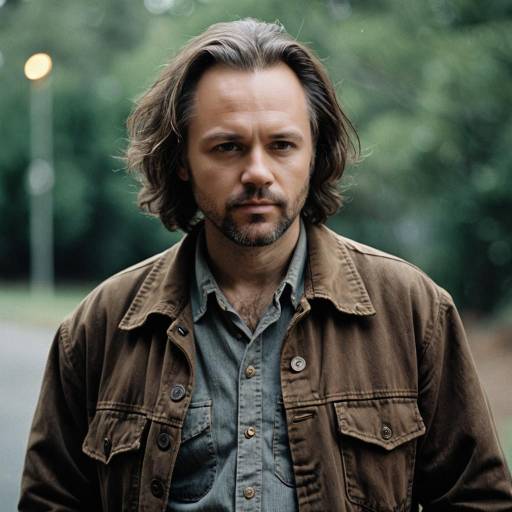 Man in Brown Jacket and Vintage Shirt