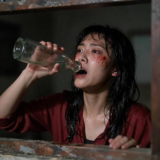 Intense Scene of Struggle and Fear