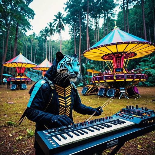 Futuristic Panther Musician at Mytros Sky Carnival