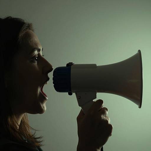 Close-Up Shadow Profile with Megaphone