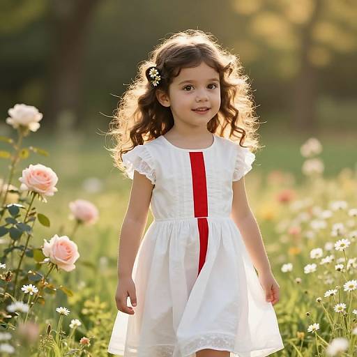 Joyful Girl in Sunlit Meadow