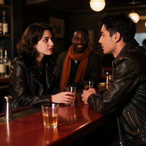 Moody Bar Scene with Engaging Characters