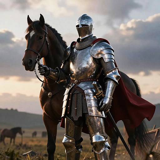 Majestic Medieval Chevalier at Dawn