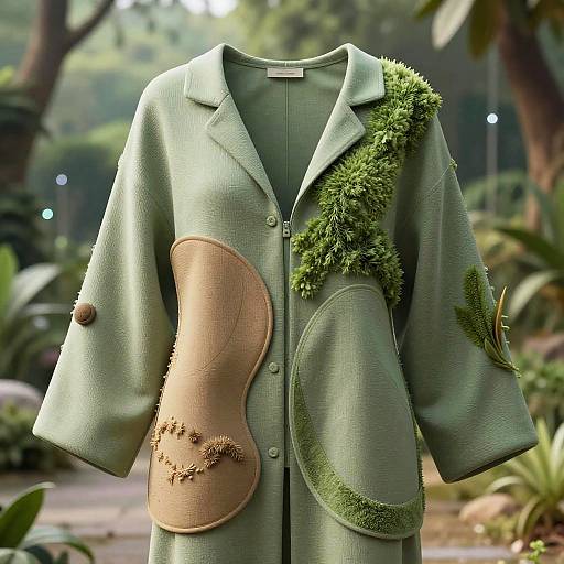 Eco-Friendly Green Coat with Organic Design