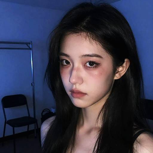 Intense Portrait of a Bruised Woman