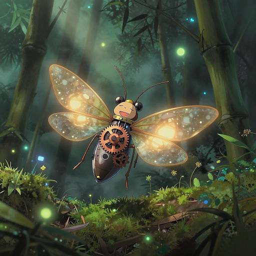Clockwork Firefly in Bamboo Forest