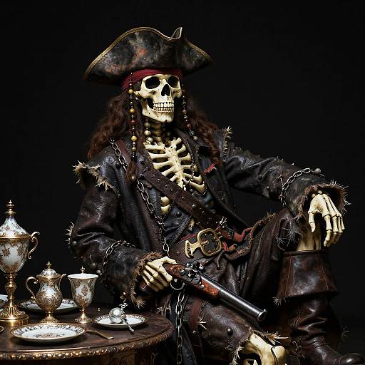 Ancient Skeletal Pirate with Flintlock