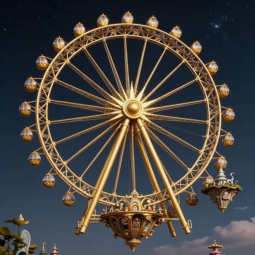 Golden Ferris Wheel Floating Islands