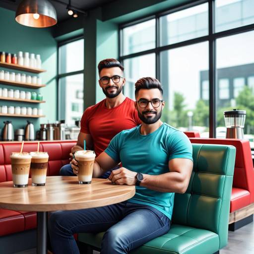 Stylish Man Enjoying Coffee in Modern Café