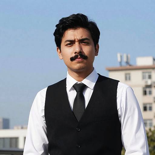 Smug Man in Outdoor Portrait