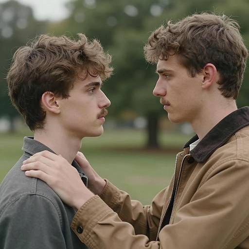 Intense Encounter Between Two Friends