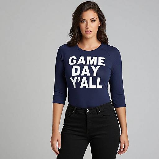 Casual Stylish Woman in Game Day Tee