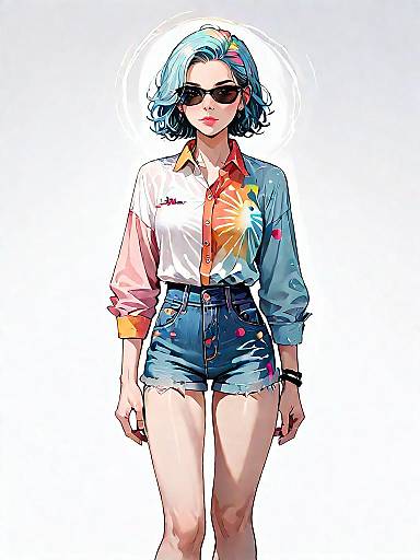 Casual Comic Style Woman Portrait